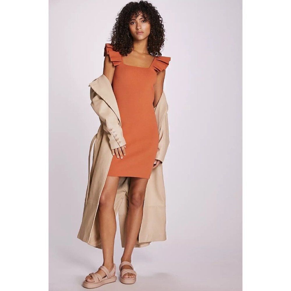 NWT ANTHROPOLOGIE X FLAT WHITE Sz L SQUARENECK SWEATER MIDI DRESS - Picture 2 of 7